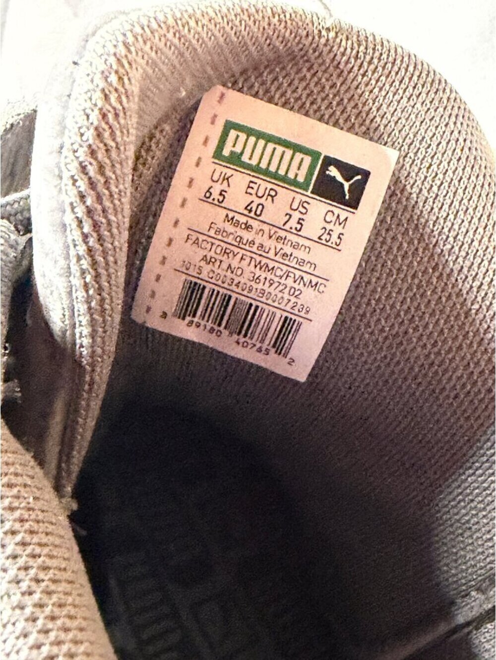 Puma Men's High-Top Sneakers Size 7.5 Gray - Picture 4 of 4